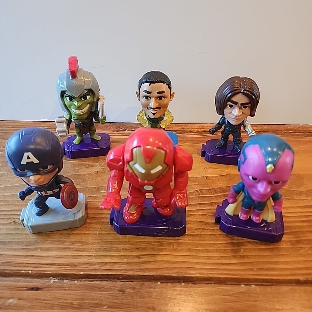 Lot‎ Of 6 Marvel Avengers By McDonalds Action Figures Collectibles Connecting